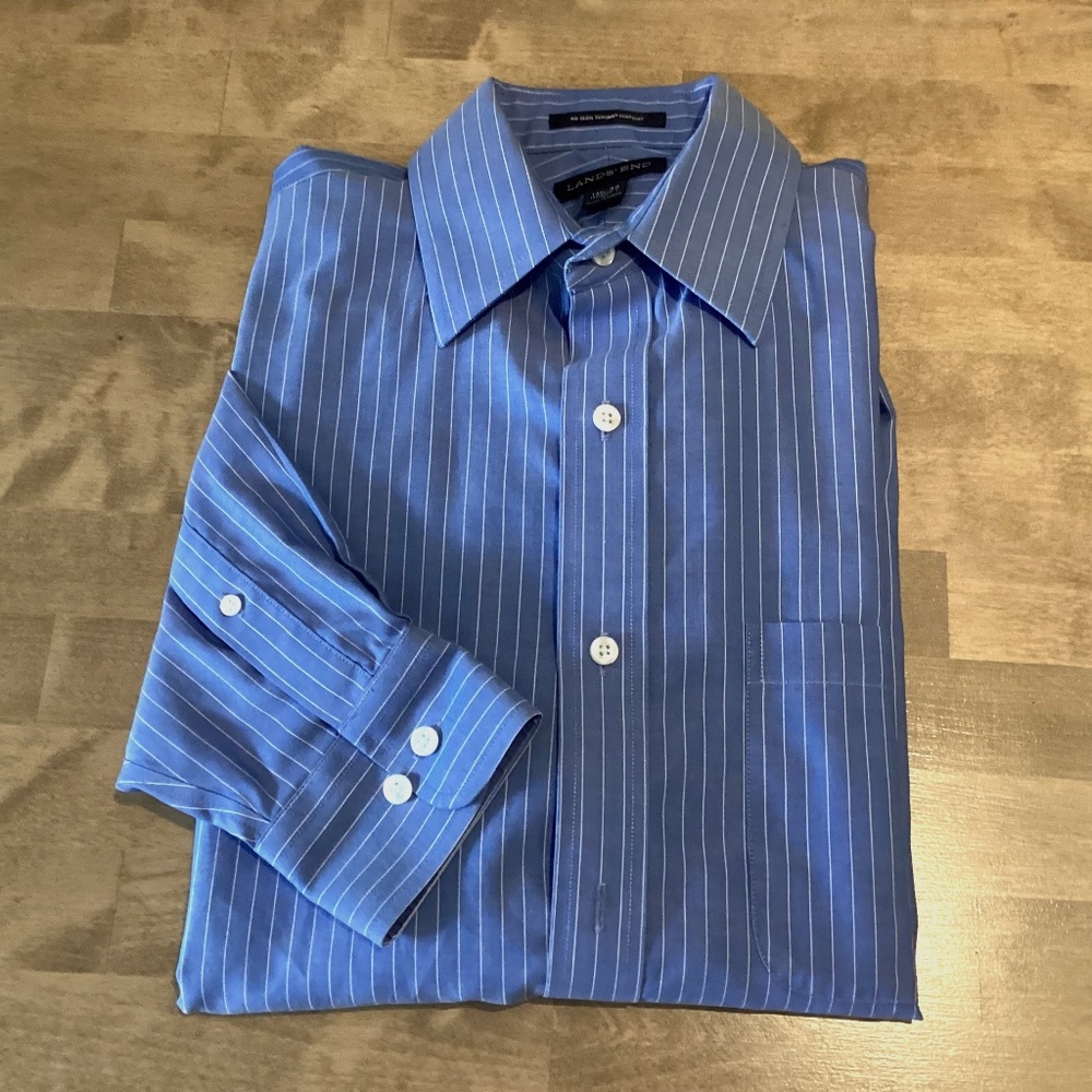 Men’s Lands’ End Button-down Dress Shirt Size 14 1/2- 32